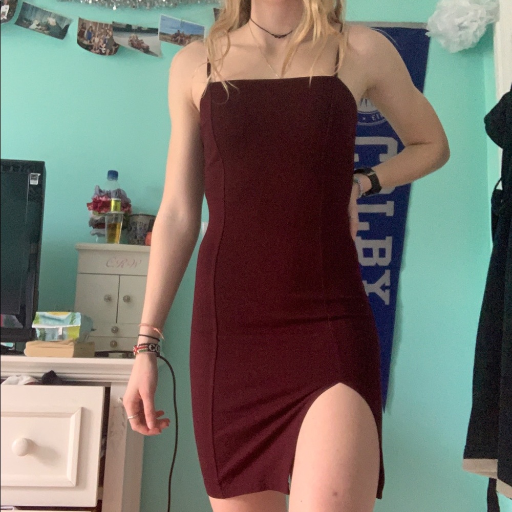 Forever 21 Maroon Slit dress